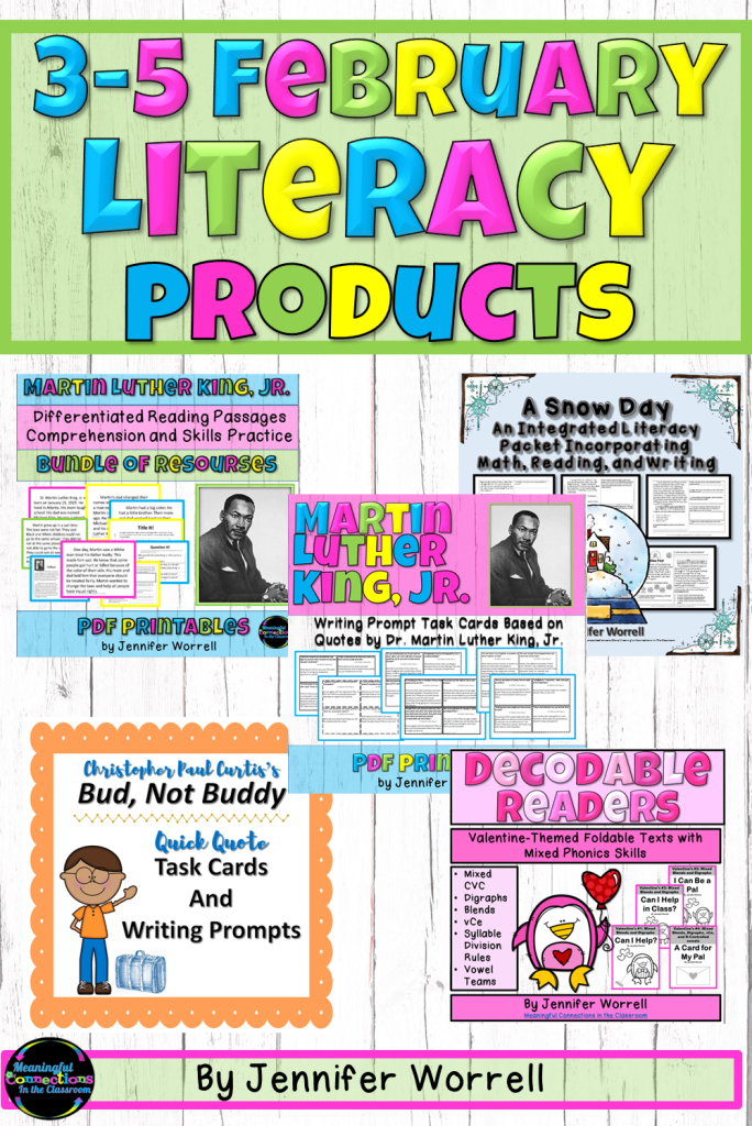 February literacy products for grades 3-5