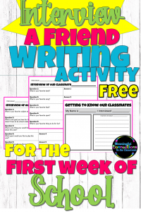 Free back to school writing activity to get your kids asking questions and writing paragraphs from the very first week. 